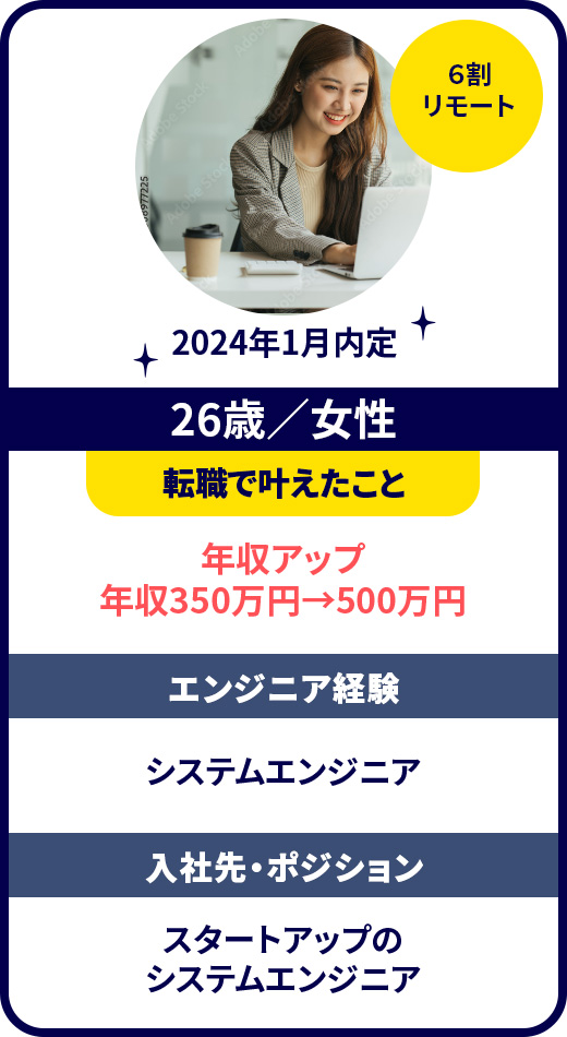 年収アップ 350万円→500万円