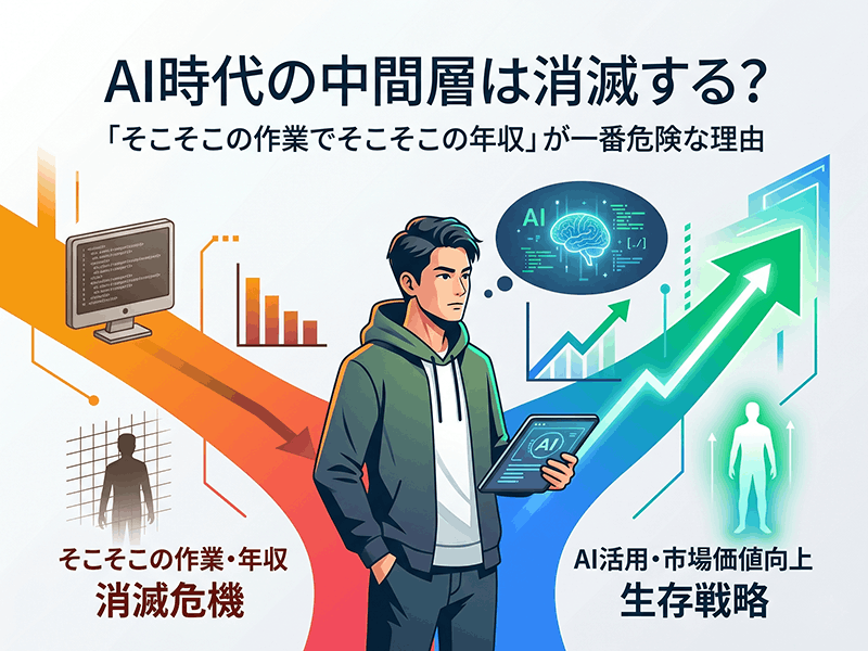 AI時代の中間層は消滅する？「そこそこの作業でそこそこの年収」が一番危険な理由